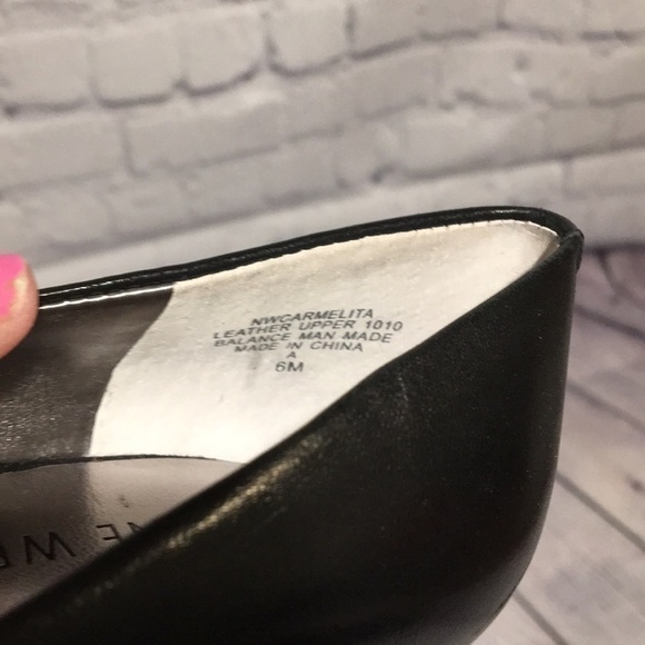 Nine West Camelita mesh bow black leather heels - Picture 8 of 10